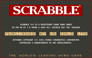 Scrabble (DOS) screenshot: Title screen.