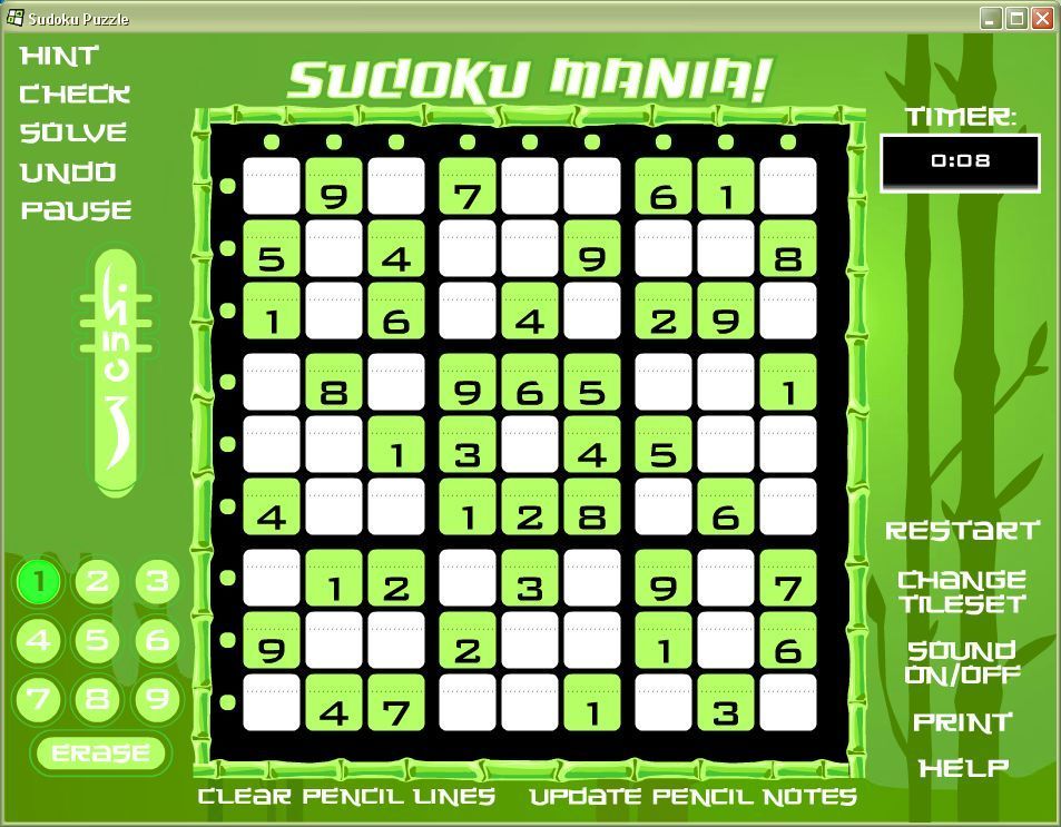 1000 Games: Volume 3 (Windows) screenshot: The 360 Games Collection. A game of Sudoku Mania