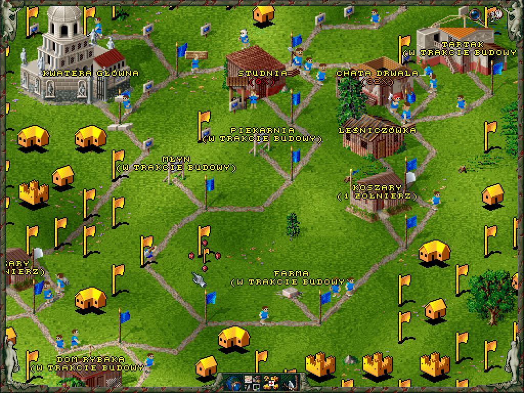The Settlers II: Veni, Vidi, Vici (DOS) screenshot: Works in progress