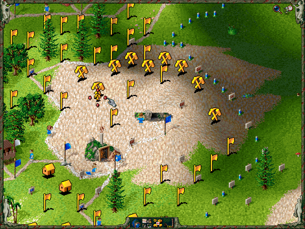 The Settlers II: Veni, Vidi, Vici (DOS) screenshot: Mine is building