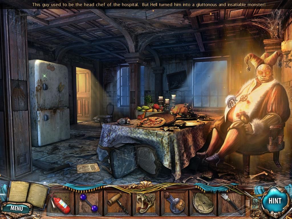Sacra Terra: Angelic Night (Windows) screenshot: Dining room demon of gluttony