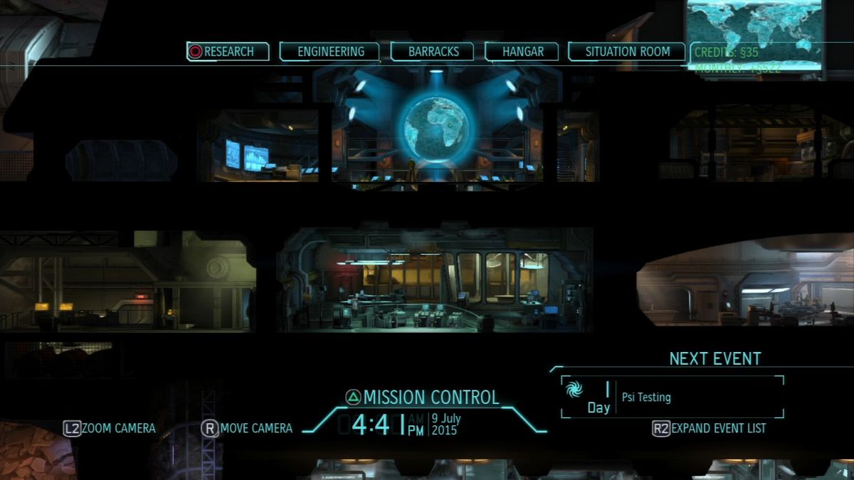 XCOM: Enemy Unknown (PlayStation 3) screenshot: XCOM base.