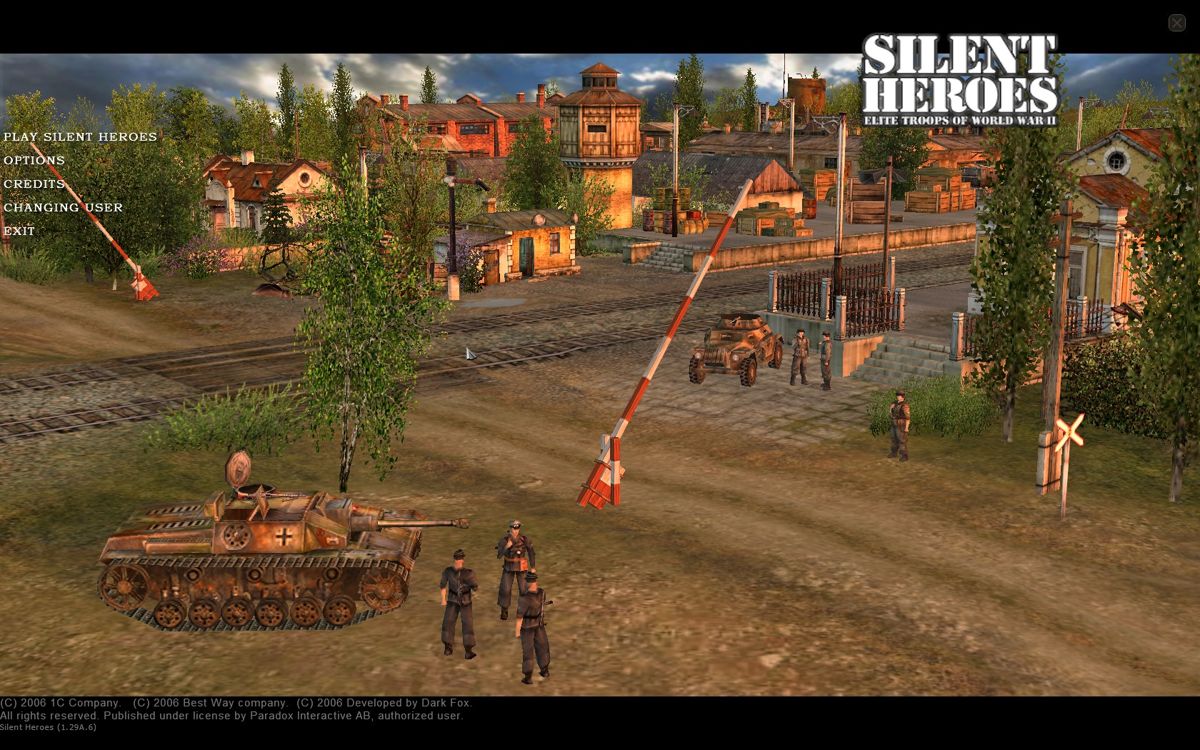 Silent Heroes: Elite Troops of WWII (Windows) screenshot: Main screen