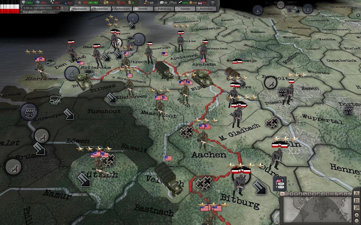 Hearts of Iron III: For the Motherland (Windows) screenshot: Ardennes