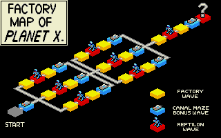 Escape from the Planet of the Robot Monsters (Amiga) screenshot: The factory map