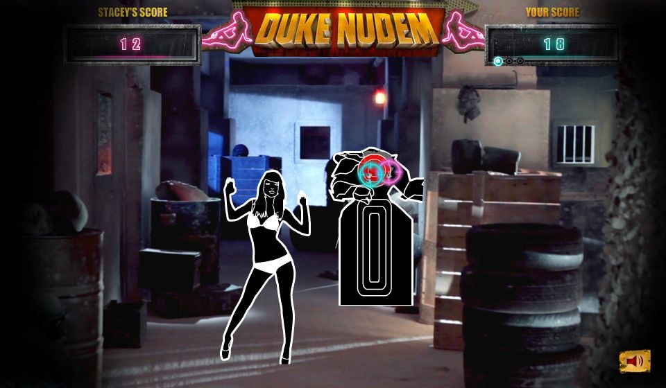 Duke Nudem (Browser) screenshot: Deadeye Stacey's stage (third stage)