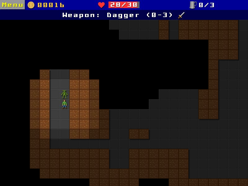 Dungeon Pub Crawl (Browser) screenshot: Fighting a kobold.