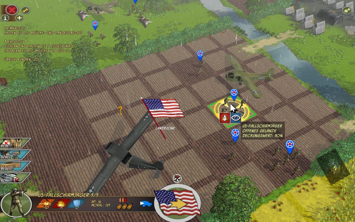 Battle Academy: Operation Market Garden (Windows) screenshot: US-Paratroopers
