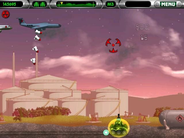 Heavy Weapon Deluxe (Windows) screenshot: Beware of falling bombs during the mission.