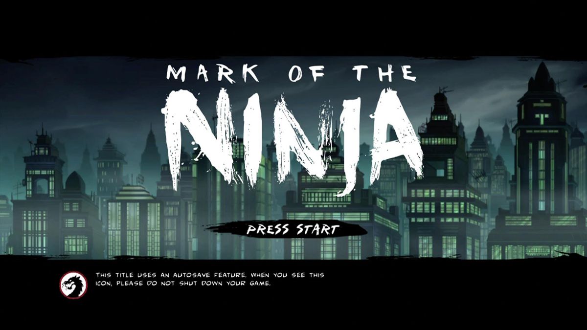Mark of the Ninja (Xbox 360) screenshot: Start screen