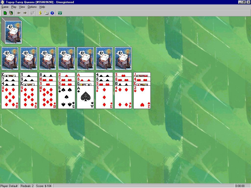 BVS Solitaire Collection (Windows) screenshot: The start of a game. v3.3