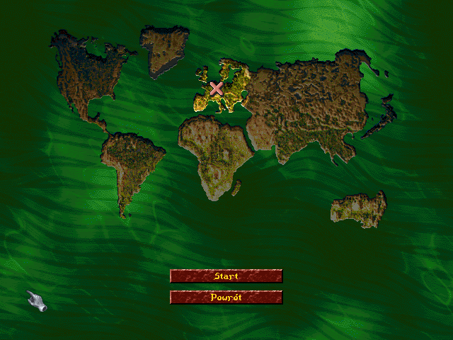 The Settlers II: Mission CD (DOS) screenshot: Europe map