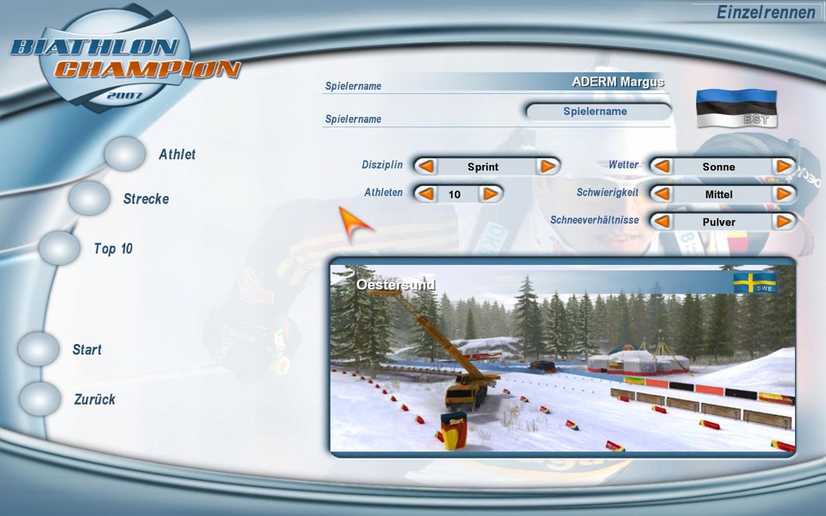 Screenshot of Biathlon Champion 2007 (Windows, 2006) MobyGames