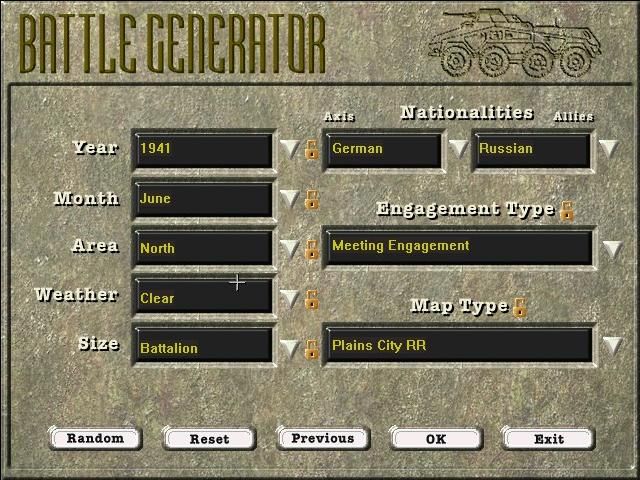 TalonSoft's East Front 2 (Windows) screenshot: Battle Generator
