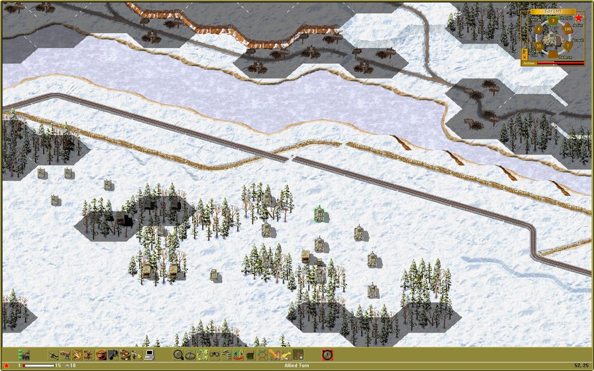 TalonSoft's East Front 2 (Windows) screenshot: Battle in the Snow