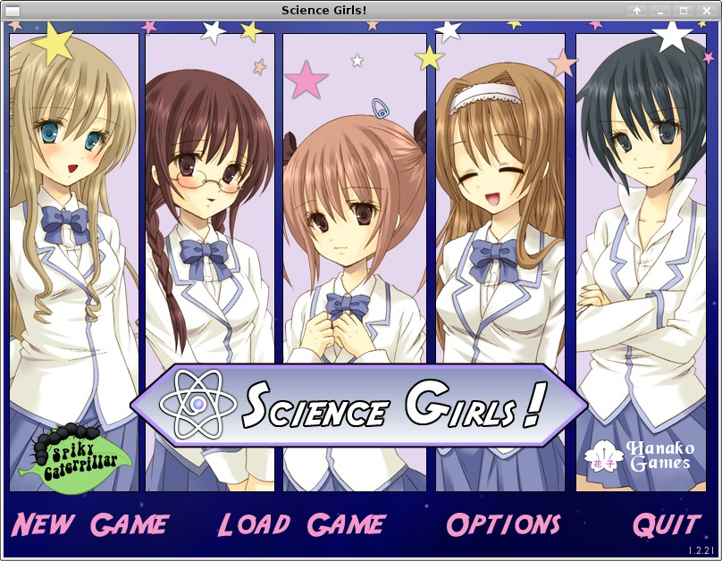 Science Girls! (Linux) screenshot: Title screen