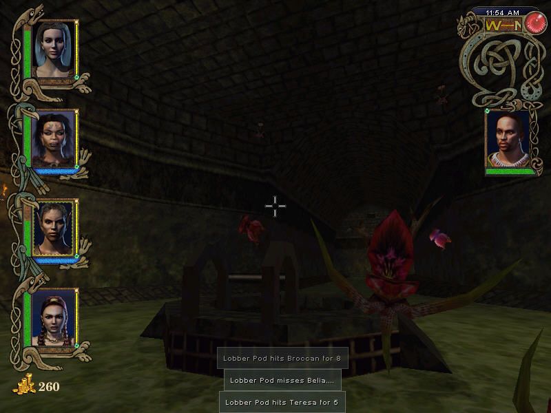 Might and Magic IX (Windows) screenshot: The dungeon of Beet Hoven (seriously). Sewers, mostly. You fight some badass plants