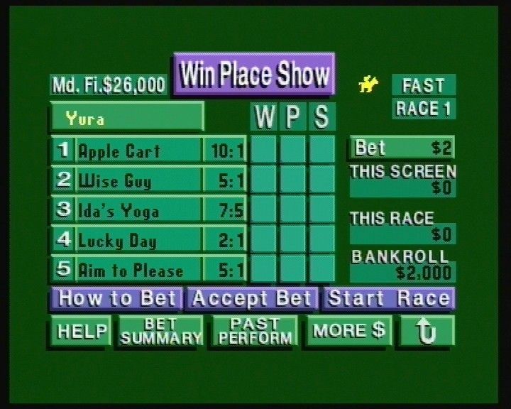 A Great Day at the Races (CD-i) screenshot: Making bets
