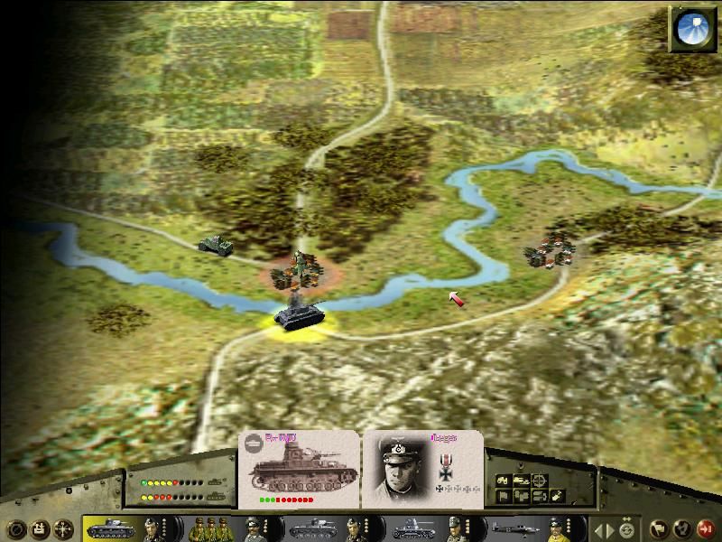 Panzer General 3D Assault (Windows) screenshot: German Tank attacks British infantry