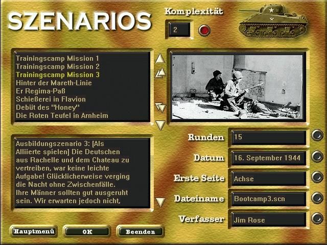 TalonSoft's West Front (Windows) screenshot: choose a Scenario