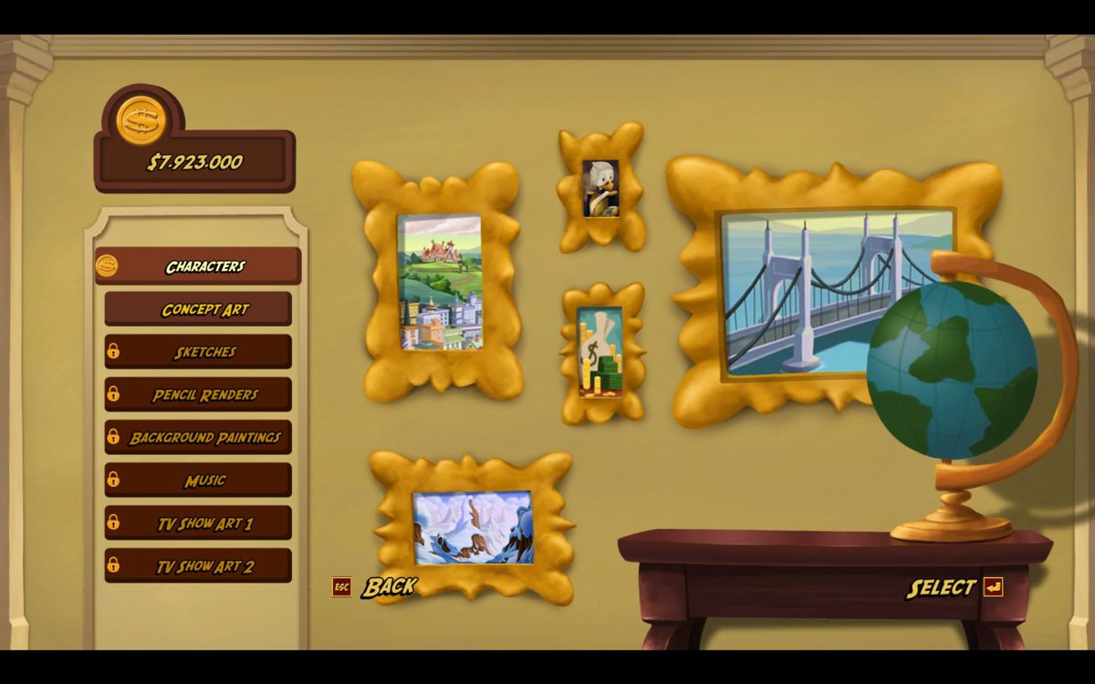 Disney DuckTales: Remastered (Windows) screenshot: Various cover art can be unlocked