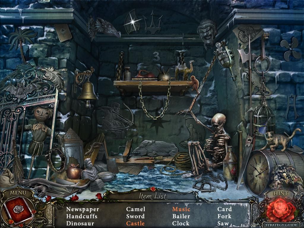 Living Legends: Ice Rose (Collector's Edition) (Windows) screenshot: Bonus Play – lower hallway objects