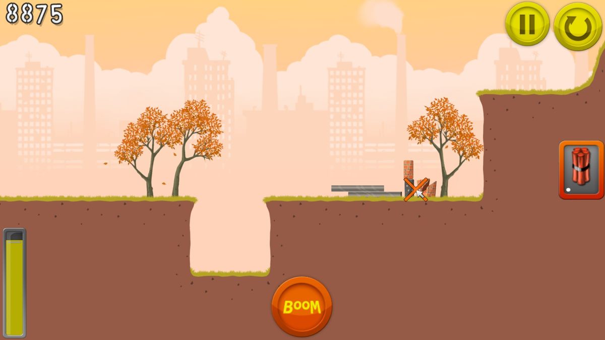 Boom Land (Windows) screenshot: Not all places are available to place the explosive item
