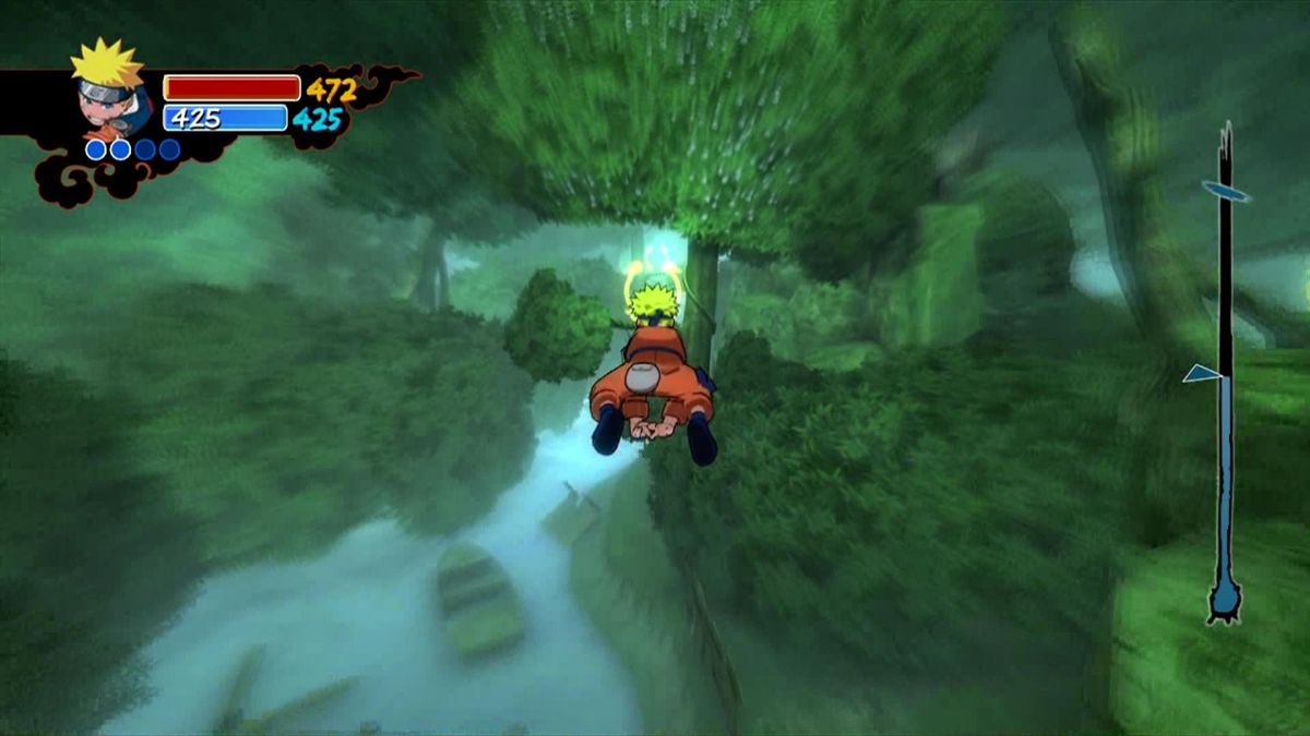 Naruto: Rise of a Ninja (Xbox 360) screenshot: Traveling between locations with another mini game