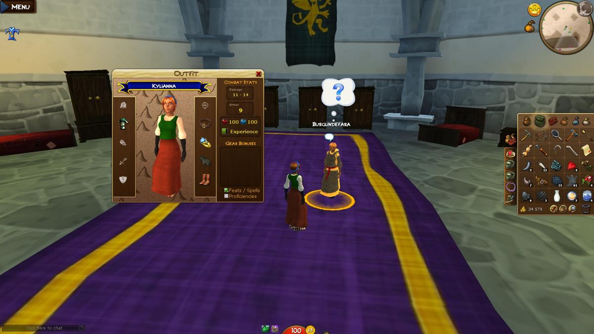 Villagers & Heroes of a Mystical Land (Windows) screenshot: Burgundefara is a local fashion model. Player's character shows the best outfit for her.
