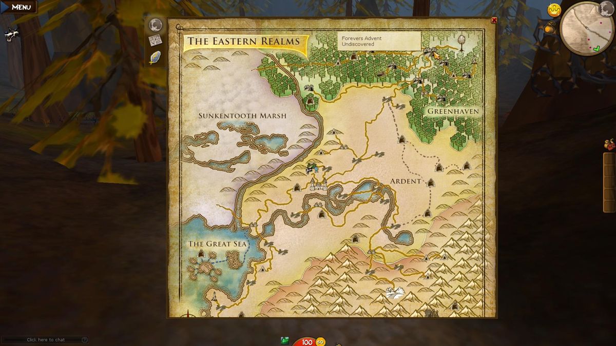 Villagers & Heroes of a Mystical Land (Windows) screenshot: Map of the world