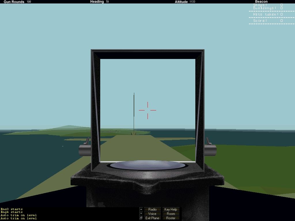 WarBirds (Windows) screenshot: The view from the top gun turret of the B-17