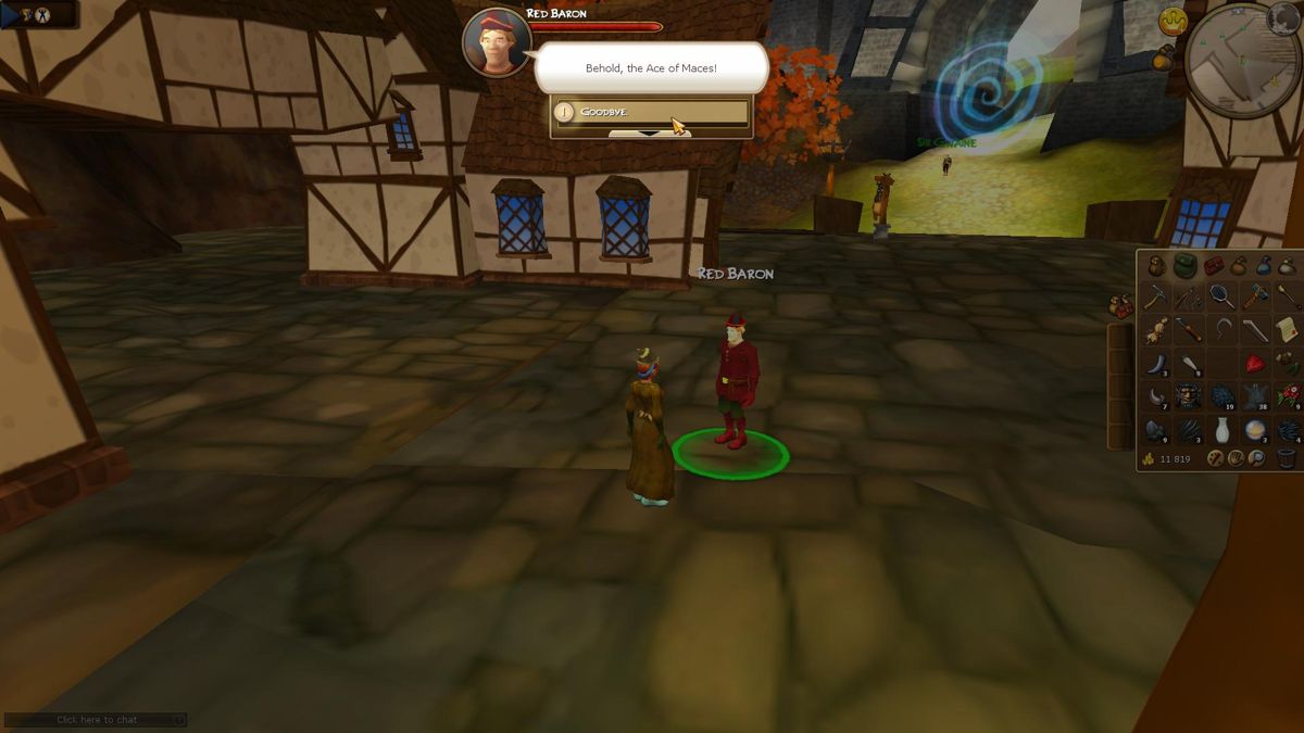 Villagers & Heroes of a Mystical Land (Windows) screenshot: <moby game="Red Baron">Red Baron</moby> is an Easter Egg from the developers of the original