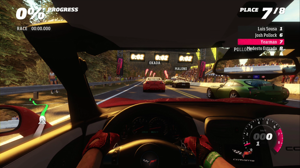 Forza Horizon (Xbox 360) screenshot: I'm ready, only two seconds left.