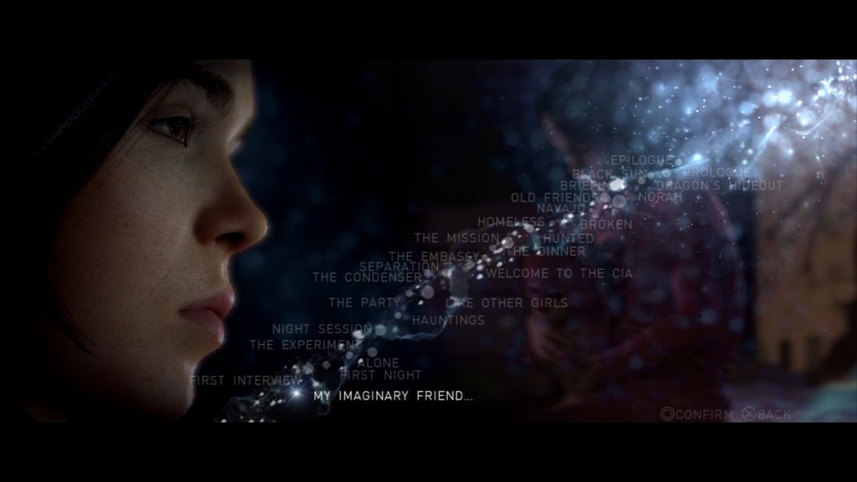 Beyond: Two Souls (PlayStation 3) screenshot: Each memory can be replayed after reached in the story progress.