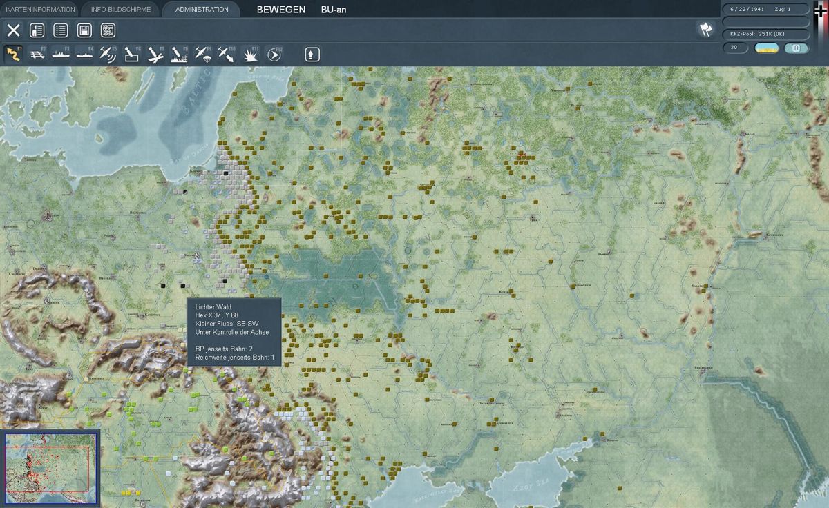 Gary Grigsby's War in the East: The German-Soviet War 1941-1945 (Windows) screenshot: Gigantic map