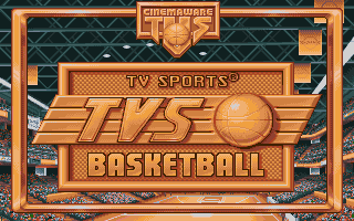 TV Sports: Basketball (DOS) screenshot: Cinemaware's title screen for the game in the television