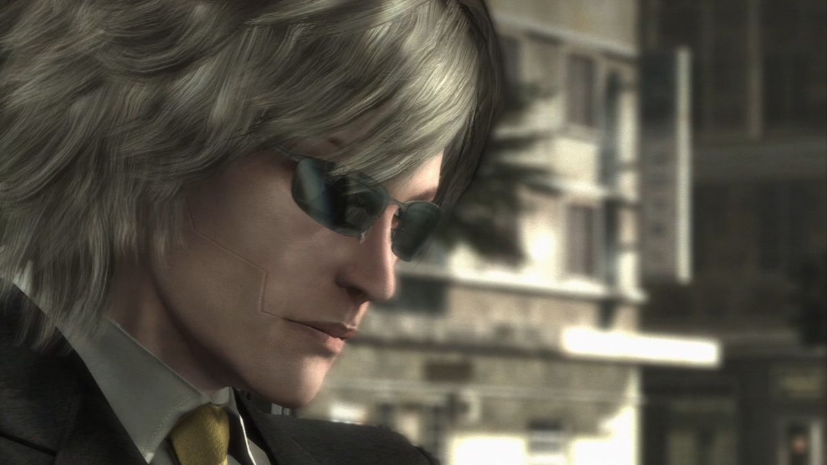 Metal Gear Rising: Revengeance (PlayStation 3) screenshot: Raiden is working as a body-guard for the Prime Minister.