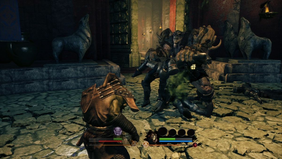 Of Orcs and Men (PlayStation 3) screenshot: It's better not to get close to Arkail when he is filled with blood rage.