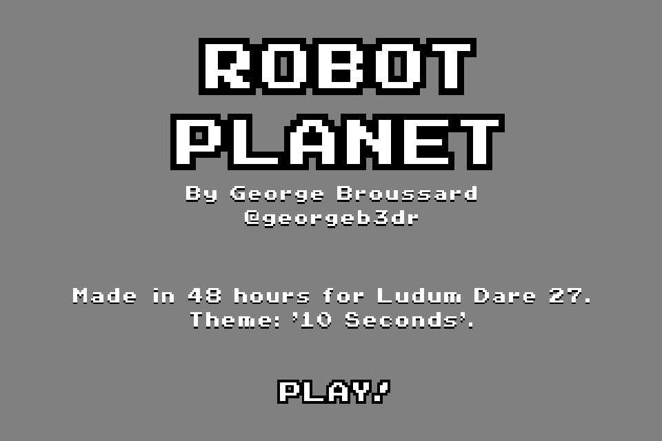 Robot Planet (Browser) screenshot: Title screen