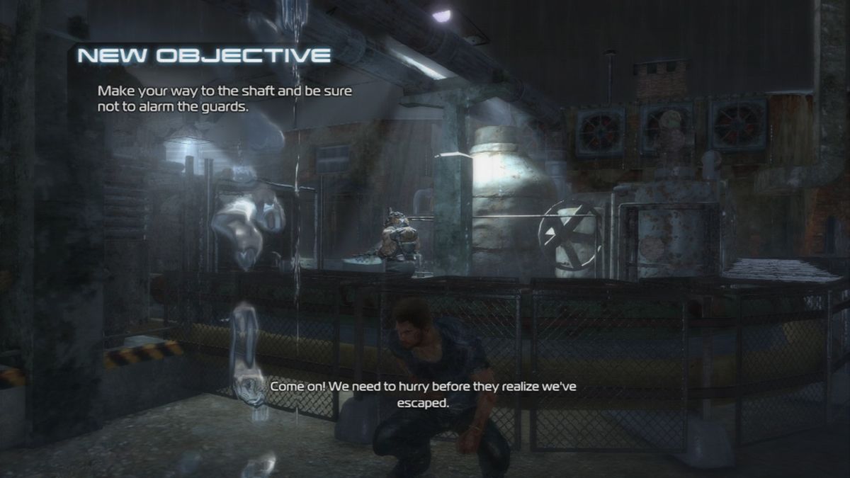 Inversion (PlayStation 3) screenshot: Sneaking past the enemy patrols.