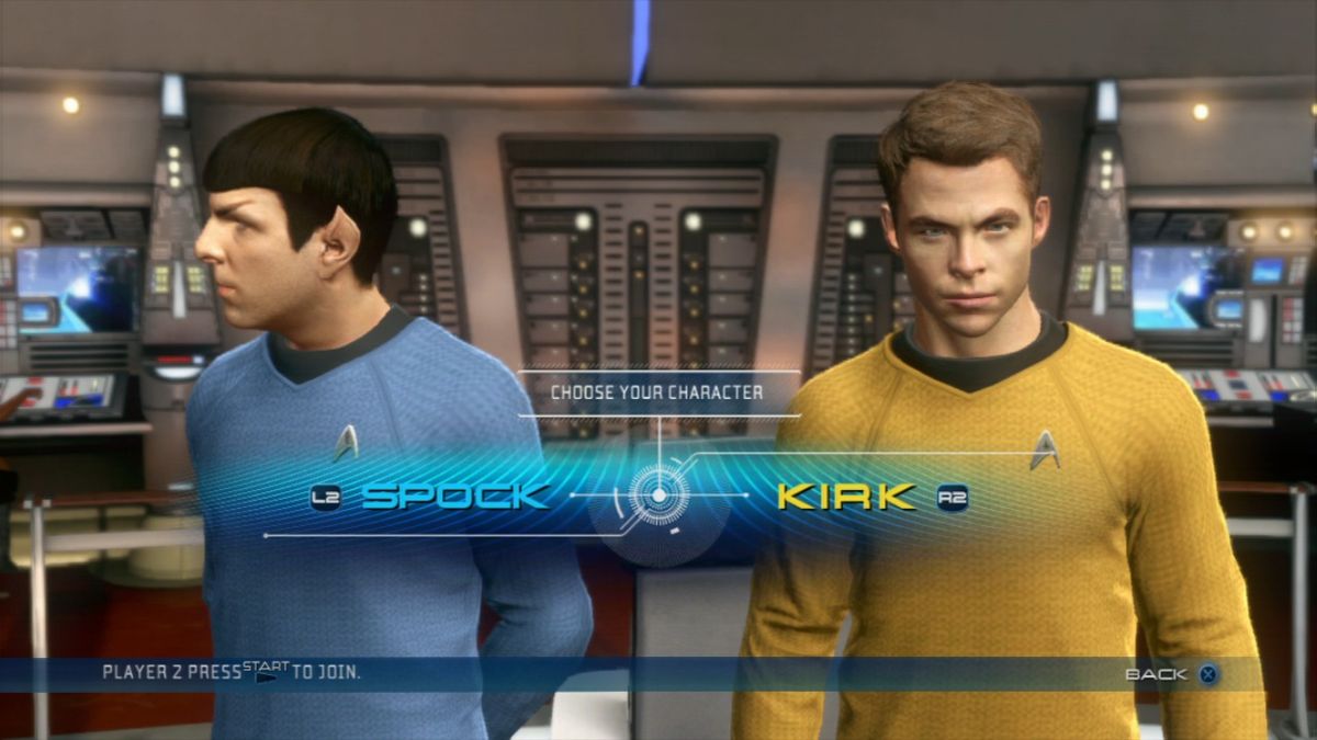 Star Trek (PlayStation 3) screenshot: Character selection.