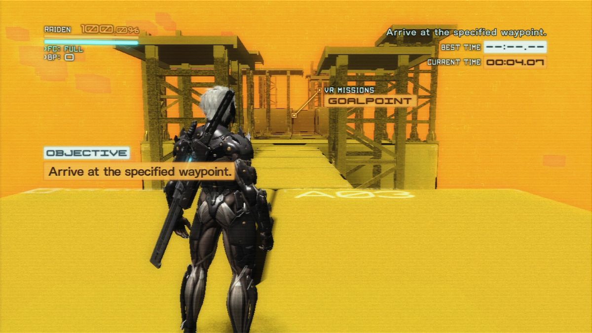 Metal Gear Rising: Revengeance (PlayStation 3) screenshot: Starting the VR mission.