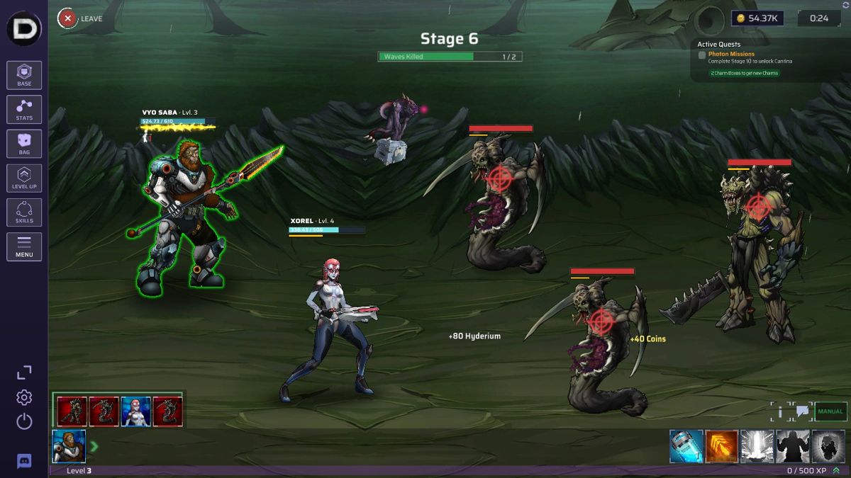 Darkzone (Windows) screenshot: Click the flying alien for bonus resources