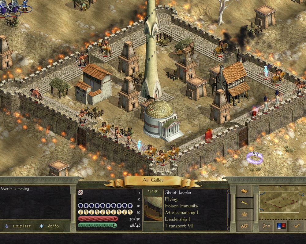 Age of Wonders II: The Wizard's Throne (Windows) screenshot: A fair number of defenders...