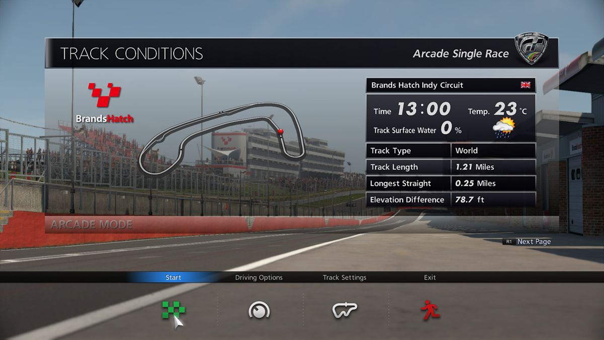 Gran Turismo 6 (PlayStation 3) screenshot: Pre Race Menu