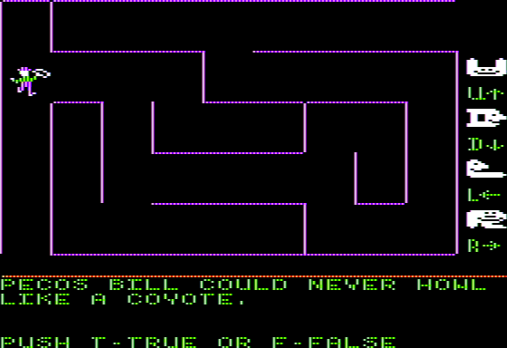 Pecos Bill (Apple II) screenshot: Willy Nilly