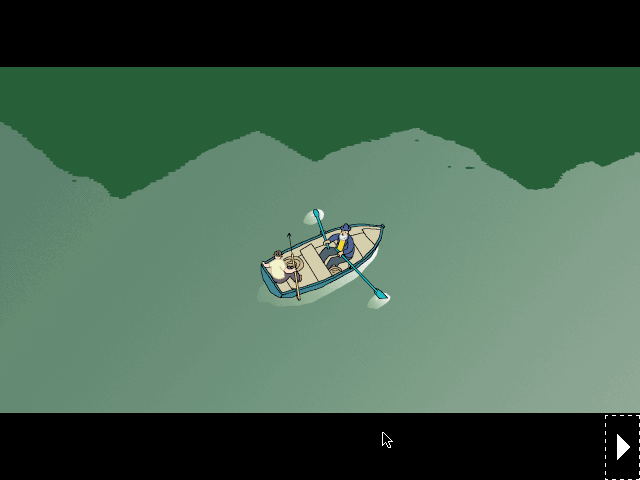 Ginga no Uo: Ursa Minor Blue (Macintosh) screenshot: The story opens with our protagonists out on their boat.