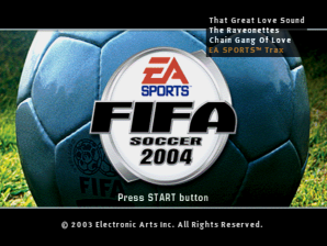 FIFA Soccer 2004 (PlayStation) screenshot: Title screen.