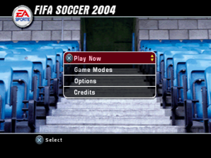 FIFA Soccer 2004 (PlayStation) screenshot: Main menu.