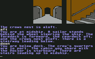 Treasure Island (Commodore 64) screenshot: Below deck.